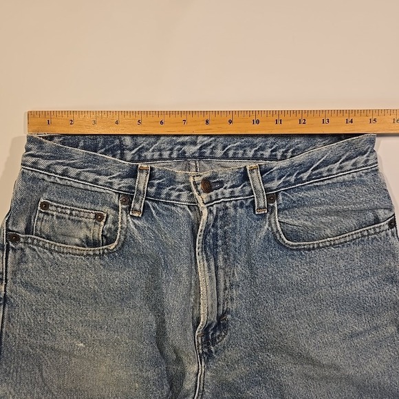 VTG 1997 Gap 1969 Men 31x32 Blue High Rise Tapered Jeans 7in Leg 90s USA Loose - Picture 7 of 12
